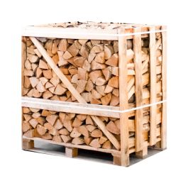 Halbe Palette kammergetrocknetes, gespaltenes Eschen-Brennholz 25 cm